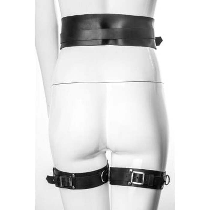 Гартери широкі з пряжками G4.1 Candy Hero, екошкіра, ручна робота, чорні, OS