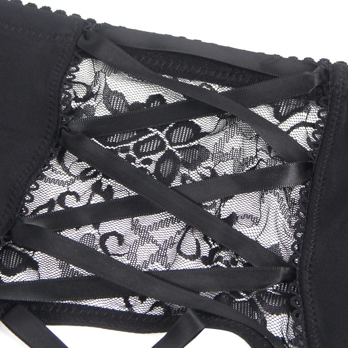 Чоловічий мереживний пояс з підв'язками Star Night чорний, XL