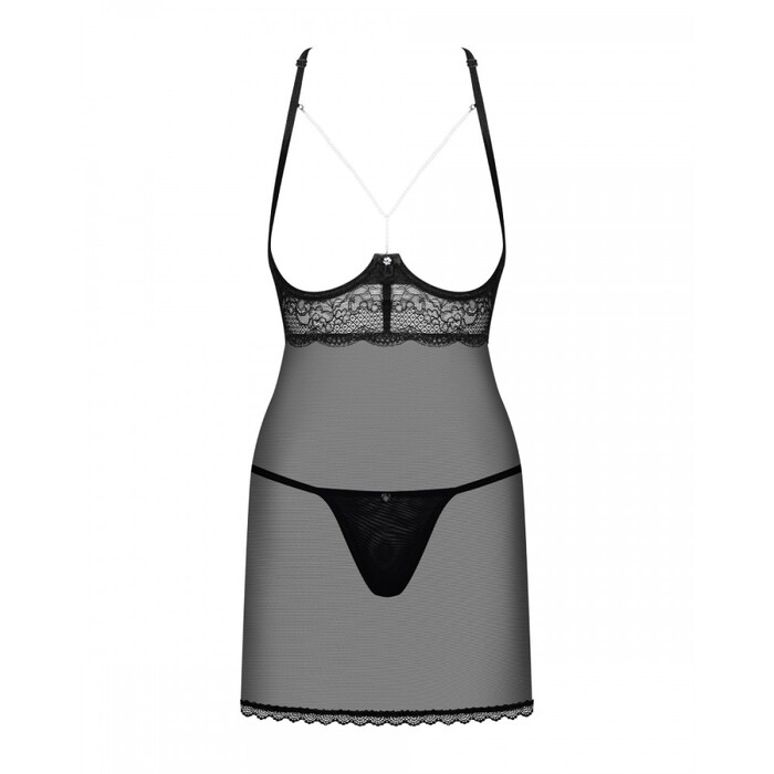 Пеньюар Obsessive Pearlove та стрінги S/M