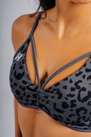 Топ Nebbia Medium Support Leopard Sports Bra PRIMAL Black Leopard 854