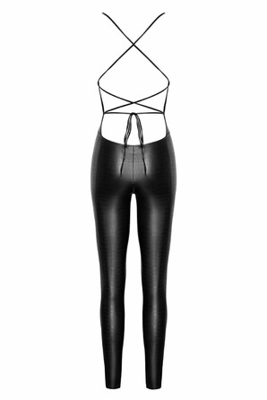 Бодистокинг с открытым доступом и молнией Noir Handmade F316 с тиснение под крокодилью кожу, М