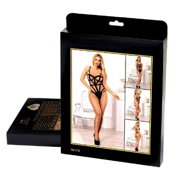 Боди открытое Star Night черное, XS-S