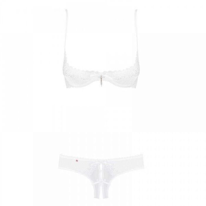 Комплект відкриті груди Obsessive ALABASTRA Set L / XL Білий