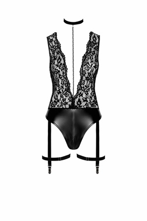Боді з глибоким декольте Noir Handmade Libido F297 чорне, розмір S