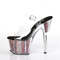 Босоніжки Pleaser Adore-708CG *7 дюймів на підборах, 2 3/4 дюйма з ремінцем на щиколотці PF з блискітками, прозорі/рожеві