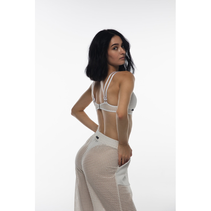 Комплект Muse Mesh з Трикутним Топом та Штанами з Сітки для Pole Dance, Stretching та Studio Практики - білий