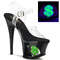 Босоніжки Pleaser Moon-708USD на підборах 7 дюймів, з вирізом 2 3/4 дюйма з ремінцем на щиколотці та знаком грошей, прозорі/чорні