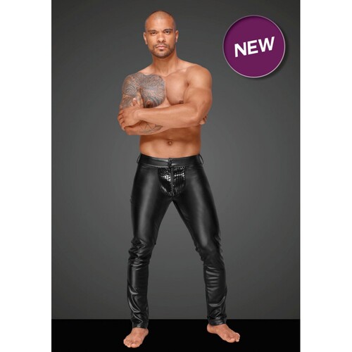 Штаны мужские с декоративными складками из винил H051 от Noir Handmade L