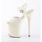 Босоніжки Pleaser Flamingo-809 на підборах 8 дюймів, босоніжки з ремінцем на щиколотці 4 дюйми, зі штучної шкіри кремово-білого кольору
