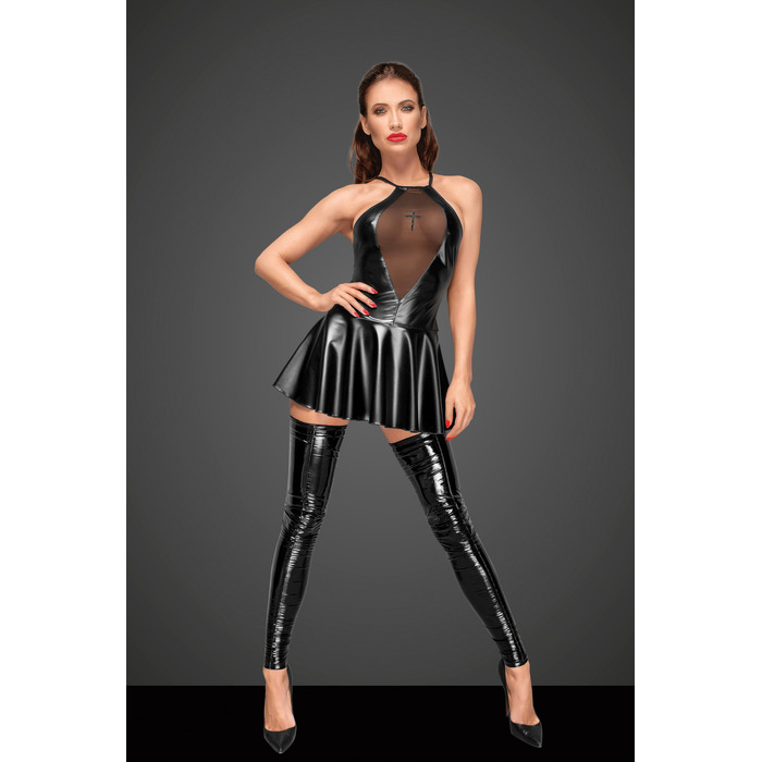 Платье с накаткой в виде креста Noir Handmade F184 черное, XL