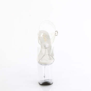 Босоніжки Treasure-808FLA на підборах 8 дюймів, босоніжки з ремінцем на щиколотці 4 дюйми з відділенням для людей з інвалідністю, прозорі