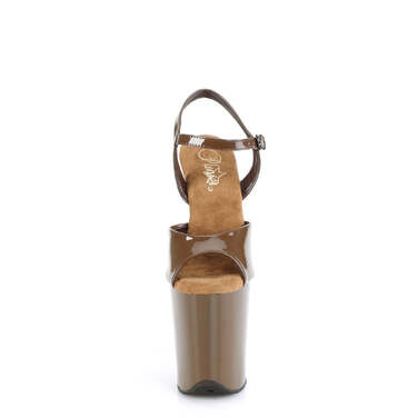 Босоніжки Flamingo-809 на підборах 8 дюймів, босоніжки з ремінцем на щиколотці 4 дюйми, коричневі