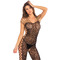 Комбінезон Rene Rofe Animal Crotchless, сітку, з інтимним доступом, леопардовий, чорний