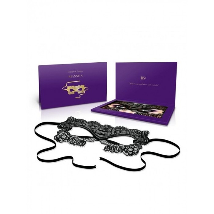 Маска кружевная карнавальная Rianne S - Soiree - на лентах, черная