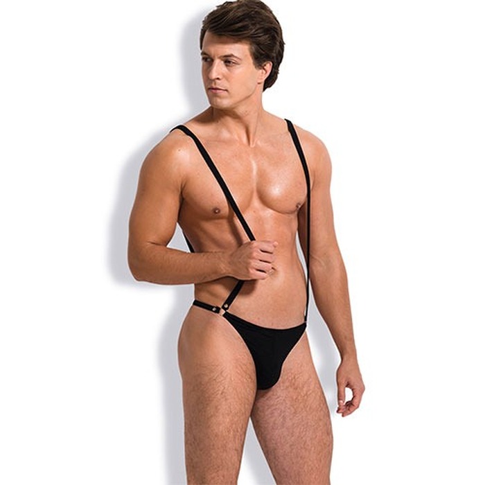 Чоловічі стрінги Sunspice на підтяжках, чорні, One Size