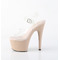 Босоніжки Pleaser Adore-708 на підборах 7 дюймів, босоніжки з ремінцем на щиколотці 2 3/4 дюйма, прозорі/тілові