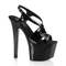 Босоножки Pleaser Sky-330, каблук 7 дюймов, 2 3/4 дюйма, чёрные, босоножкии с перекрещивающимися ремешками сзади