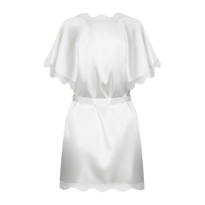 Халатик Obsessive Prima Neve, S/M с кружевом, белый