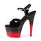 Босоніжки Pleaser Adore-709BR-H на підборах 7 дюймів, двоколірні босоніжки з ремінцем на щиколотці 2 3/4 дюйма, чорні/червоні