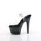 Босоніжки Pleaser Adore-708SS на підборах 7 дюймів, з ремінцем на щиколотці 2 3/4 дюйма, прозорі/чорні