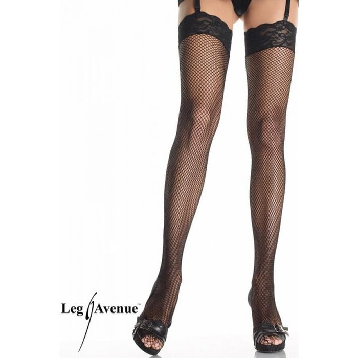 Чулки в сеточку Leg Avenue, черные