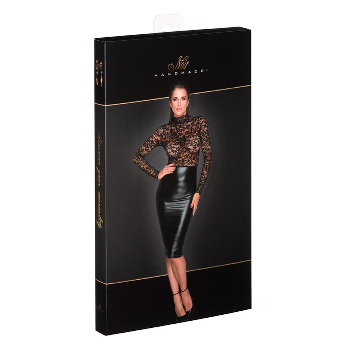 Платье с кружевным верхом Noir Handmade F228 и виниловым низом, M