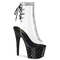 Чоботи Pleaser Stardust-1018C-2RS *7 дюймів на підборах, 2 3/4 дюйма з відкритим носком/підбором, з RS, прозорі/чорні