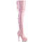 Boots Pleaser Delight-3063, каблук 6 дюймов, эластичные сапоги до бедра с застежкой-молнией сбоку, высота 3,5 см, цвет нежно-розовый