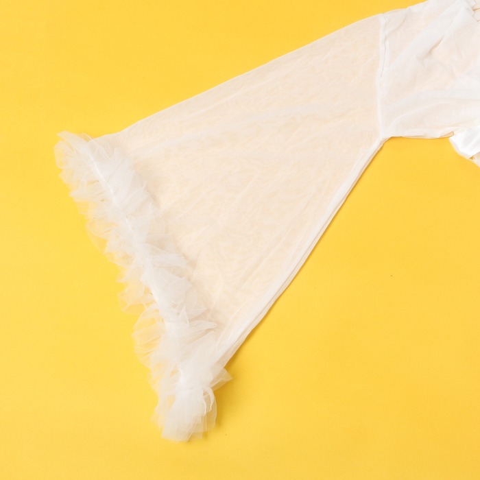 Халат Star Night с рюшами и поясом, белый, M-L