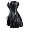 Корсет зі спідницею Star Night Sexy Leather та трусиками в комплекті, чорний, S