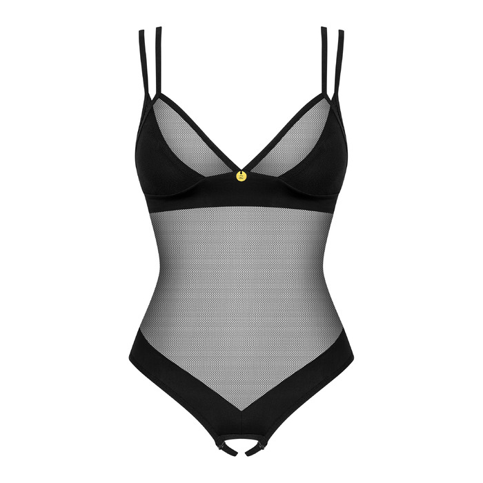 Боді з відкритим доступом Obsessive Nesari напівпрозоре, чорне, M-L