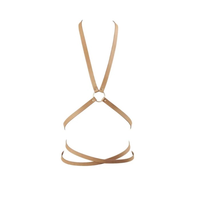 Портупея на груди з акцентом на талії MAZE Bijoux Indiscrets бежева, OS