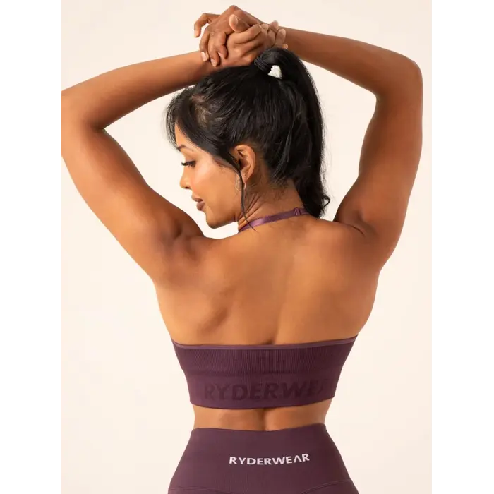 Топ Ryderwear Lift Rib Seamless Halter Sports Bra - Plum