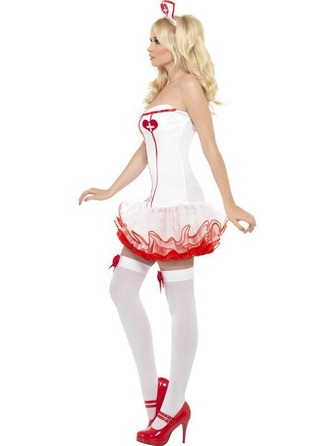 Костюм сексуальной медсестры Nurse бело-красный, XS