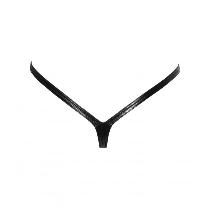 Стринги сексуальні вінілові S P010 Noir Handmade, чорні