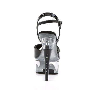 Босоножки Captiva-609, 6-дюймовые, с ремешком на щиколотке, босоножкии PF, с задником на каблуке, черные/прозрачные