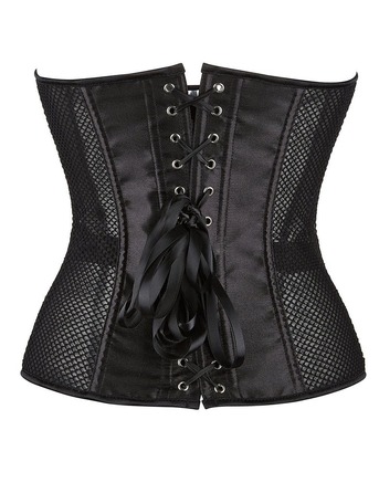 Корсет из сетки Star Night с крючками и шнуровкой, черный, S (без коробки)