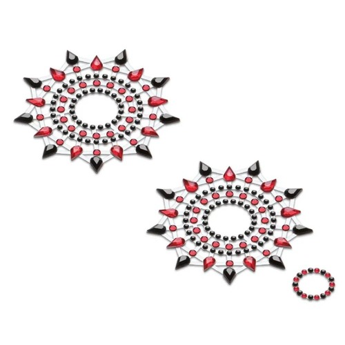Украшения со стразами для груди Gloria Petits Joujoux, красно-черные