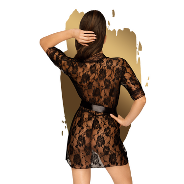 Мереживний халат Penthouse Sweet retreat black (S-L)