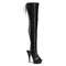 Сапоги Pleaser Delight-3017, каблук 6 дюймов, 3,5 см, открытая пятка/носок, шнуровка сзади, чёрная искусственная кожа/чёрный