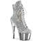 Ботильоны Pleaser Adore-1020SQ-02 *7 дюймов, каблук, высота 6 см, шнуровка, 2 3/4 дюйма, блестки, молния сбоку, серебристый хром