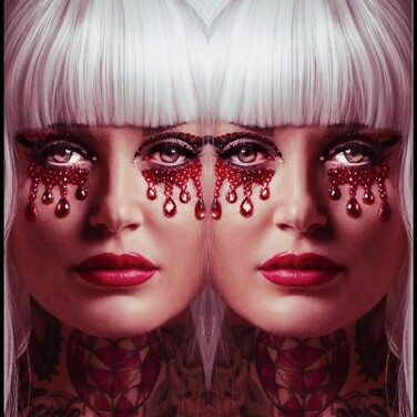 Маска вампира из страз Vampire Rhinestone Stick-On Jewels Leg Avenue