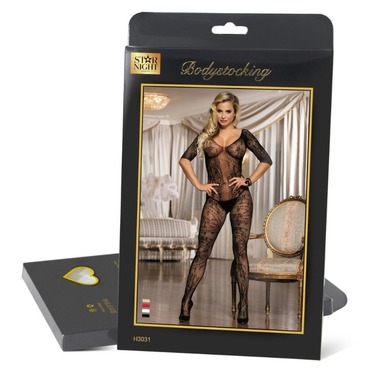 Комбинезон ажурный Star Night с длинными рукавами и открытым доступом, бежевый