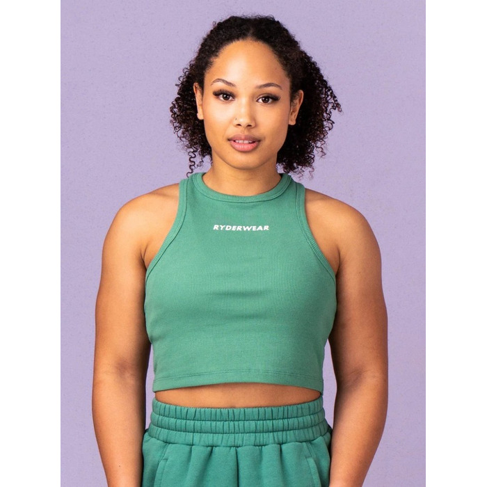 Майка Sideline Rib Crop Tank - Forest Green