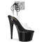 Босоніжки Pleaser Adore-791-2RS *7 дюймів на підборах, 2 3/4 дюйма з манжетою на щиколотці PF з RS, прозорі/чорні