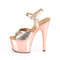 Босоніжки Pleaser Adore-709 *7 дюймів на підборах, 2 3/4 дюйма з ремінцем на щиколотці PF, золотисті/рожево-золоті