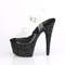 Босоніжки Pleaser Bejeweled-708DM на підборах 7 дюймів, босоніжки з ремінцем на щиколотці 2 3/4 дюйма з ремінцем на щиколотці, прозорі/чорні