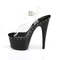 Босоніжки Pleaser Adore-708LS на підборах 7 дюймів, босоніжки з ремінцем на щиколотці 2 3/4 дюйма з лінією RS Line, прозорі/чорні