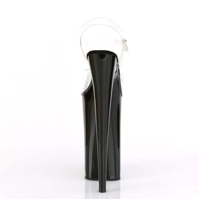 Босоножки Slides Beyond-008 с каблуком 10 дюймов и ремешком на щиколотке шириной 6 1/4 дюйма, прозрачные/черные