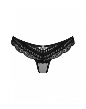 Трусики напівпрозорі з мереживом Obsessive Ivannes чорний, S/M